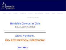Tablet Screenshot of northfieldgymnastics.com